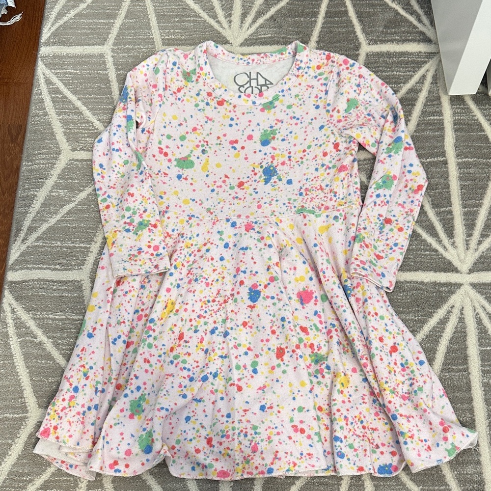 Chaser Colorful Splatter Long Sleeve Dress